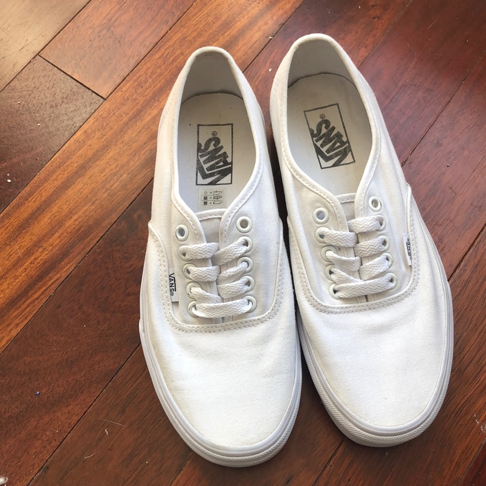 True White Authentic Vans